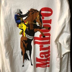 Marlboro White Long Sleeve Shirt with Graphic Print